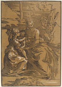 A Szent Család két szenttel alkotó: Antonio da Trento after Parmigianino