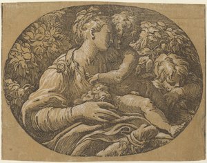 A Szűz a rózsával alkotó: Antonio da Trento after Parmigianino