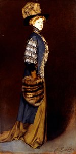 Elegáns hölgy szőrmuffal alkotó: Antonio de la Gandara