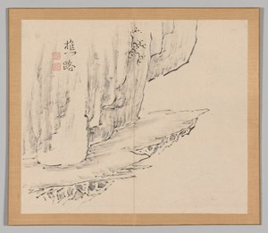Double Album of Landscape Studies Ikeno Taiga után, 1. kötet 31. levél, 18. század. alkotó: Aoki Shukuya