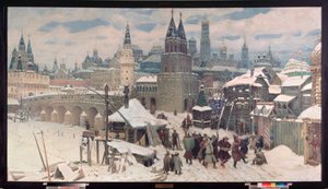 Moszkva a 17. században, a Mindenszentek hídja – Appolinari Mihajlovics Vasnyecov (1856-1933) festménye, olaj, vászon alkotó: Apollinari Mikhailovich Vasnetsov