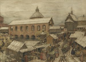 A régi Moszkva. Okhotny Ryad Hunting Row, 1900-1910-es évek