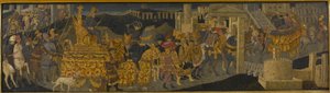Scipio Africanus diadala (tempera arannyal és ezüsttel a panelen) alkotó: Apollonio (studio of) & Marco del Buono (1402 89)