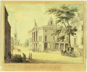 The Old Town Hall (Federal Hall) New York City, 1798 (grafit, wc, toll és tinta papíron)