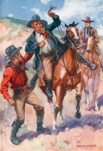 Megragadta támadóját, és lerántotta lezuhanó lováról alkotó: Archibald Webb