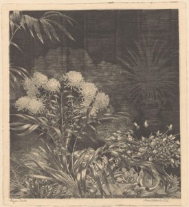 Belső virágokkal vázákban és növényekkel cserépben alkotó: Arend Hendriks (signed by artist)