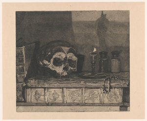 Csendélet koponyával alkotó: Arend Hendriks (signed by artist)
