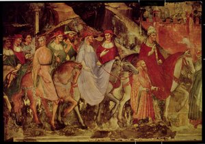 III. Sándor pápa (1105-81) története: Barbarossa Frigyes pápa és császár (kb. 1123-90) belépése Rómába, 1407 (részlet)