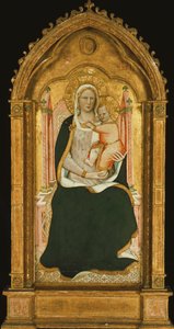 A Madonna és a gyermek trónol, alkotó: Aretino Luca Spinello or Spinelli