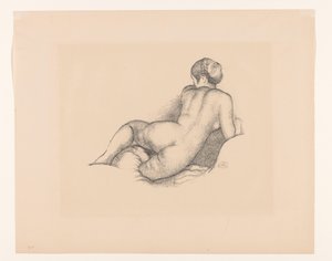 Női akt, hátulról nézve Dina, sur son coude droit (eredeti cím) alkotó: Aristide Maillol
