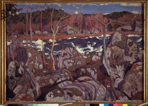 Tavasz Finnországban. Arkadi (Arkady) Alekszandrovics Rylov (1870-1939) festménye, olaj, vászon