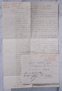Fizeau kísérleteit leíró levél a fénysebesség meghatározására alkotó: Armand Hippolyte Louis Fizeau