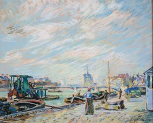 Quai Sully kilátása, ma Quai Henri IV, a Notre Dame-mal a háttérben