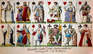 Francia történelmi személyiségek Nagy Károlytól IV. Henrikig. Balról jobbra és fentről lefelé: Vintzgaui Hildegarde (757-783), Nagy Károly felesége; Nagy Károly (I. Károly Nagy Károlyként ismert 742-814); Roland lovag (vagy Hroudland), márki t