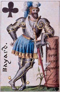 Pierre Terrail lovag, Bayard Lord (1476-1524) ábrázolása. Gustave Houbigant (1789-1862) játékkártya részlete, 19. századi Paris B.N.