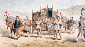 15. századi nemes asszony ló által húzott alom, 1886