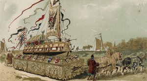 Bárka a Bruges-Ghent csatornán, spanyol Hollandia, 16. század alkotó: Armand Jean Heins