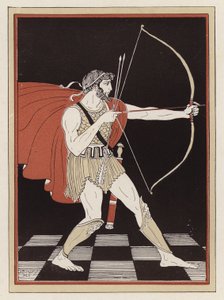 Odüsszeusz íjat rajzol (színes litó)