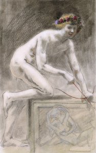 Eros (szén papíron) alkotó: Armand Rassenfosse