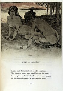 Illusztráció Armand Rassenfosse (1862-1934) „Átkozott nők” című verséhez Charles Baudelaire (1821-1867) „Les fleurs du mal” című kötetében, 1899