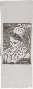 Bretonne de Pont-Aven (Breton nő Pont-Avenből) 1896 körül (fatömbnyomat) alkotó: Armand Séguin