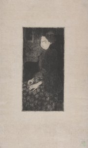 Femme assise avec chapeau a plumes (Ülő nő tollas kalapban) 1893 körül (rézkarc, szárazhús és stipple)