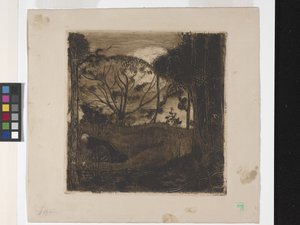 Le Soir (este) vagy La Glaneuse (The Gleaner) (rézkarc, akvatinta, lavis és rulett) alkotó: Armand Séguin