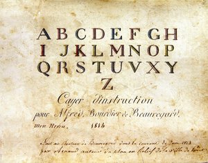Borítólap, „1814-es francia ábécéskönyv”, pub. szerző: Charles Plante Fine Arts