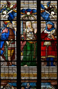 Josue, a Sibill Európa és Amos - Ólomüveg Szent Katalin kápolnában, Arnaud de Moles (1470-1520), elkészült 1513-ban - Cathedrale Sainte Marie d