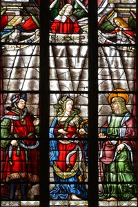 Daniel próféta, Sibylle Cimmerienne és Szent Máté evangélista - 1513-ban elkészült Saint Louis, Arnaud de Moles kápolna ólomüvege (1470-1520) - Cathedrale Sainte Marie d