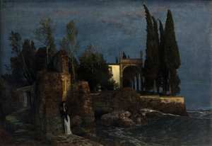 Villa a tengerparton, 1877 körül (Olaj, vászon) alkotó: Arnold Bocklin