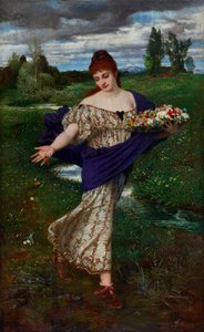 Flora, virágokat szórva alkotó: Arnold Böcklin