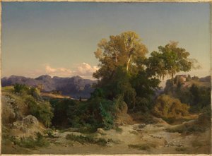 Tájkép a római Campagna vidékén alkotó: Arnold Böcklin