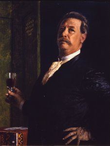 Önarckép borospohárral alkotó: Arnold Böcklin
