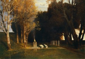 Szent liget, 1882. alkotó: Arnold Böcklin
