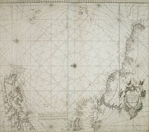 Jacob Colom "Atlas of werelts-water-deel en des selfs zee-custen" című művébe bekötött brazil térkép. alkotó: Arnold Colom