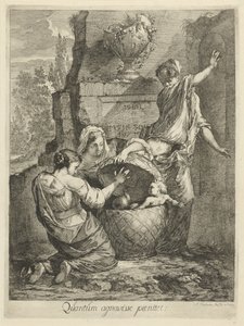 Erichthonius gevonden door de dre dochters van Cecrops (cím a tárgyon) alkotó: Arnold Houbraken