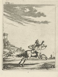Lovasok egy tájban alkotó: Arnold Houbraken