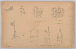 Építészeti részletek Bourges-ban alkotó: Arnold William Brunner