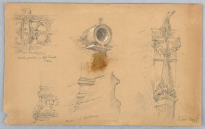 Építészeti vázlatok Caenben alkotó: Arnold William Brunner