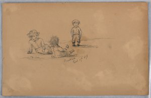 Három gyermek vázlata alkotó: Arnold William Brunner