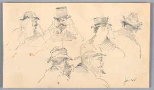 Vázlatok a férfiak fejeiről alkotó: Arnold William Brunner