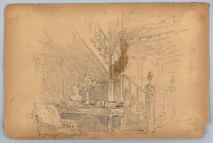 Lépcsőház – Mossley Hall alkotó: Arnold William Brunner