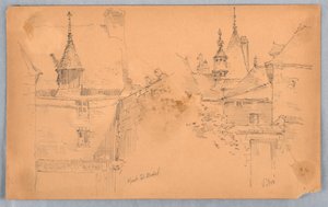 Két jelenet a Mont St. Michelen és a Vitrén alkotó: Arnold William Brunner