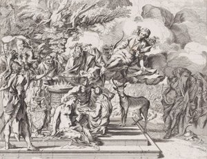 Iphigenia áldozata, 1650-1700. alkotó: Arnold van Westerhout.