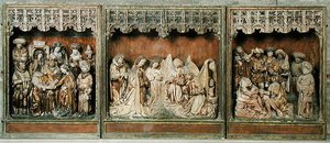 Oltárkép, Kalkarból, Alsó-Rajna, 1483 körül (polikróm fa) alkotó: Arnt von Zwolle