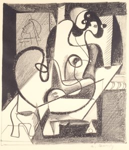 Festő és modell (A teremtés kamrája) alkotó: Arshile Gorky