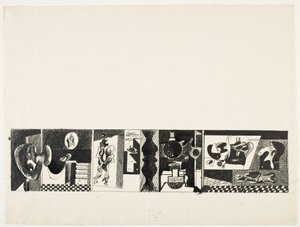 Cím nélkül, 1931/32 körül (toll és tinta grafitceruzán) alkotó: Arshile Gorky