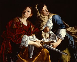 Judit és szolgálóleánya Holofernész fejével (olaj, vászon) alkotó: Artemisia Gentileschi