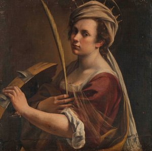Önarckép Alexandriai Szent Katalinként, 1616 körül (olaj, vászon) alkotó: Artemisia Gentileschi